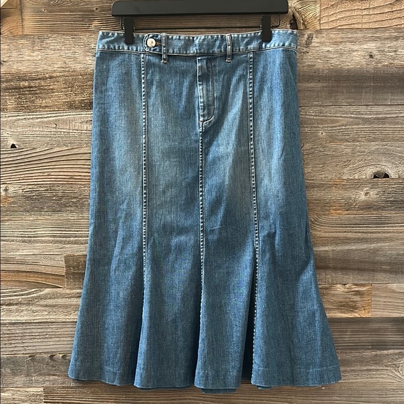 Lauren Jean Co Dresses & Skirts - RL Lauren Jeans Co Blue Denim Flared Midi Skirt Size 10